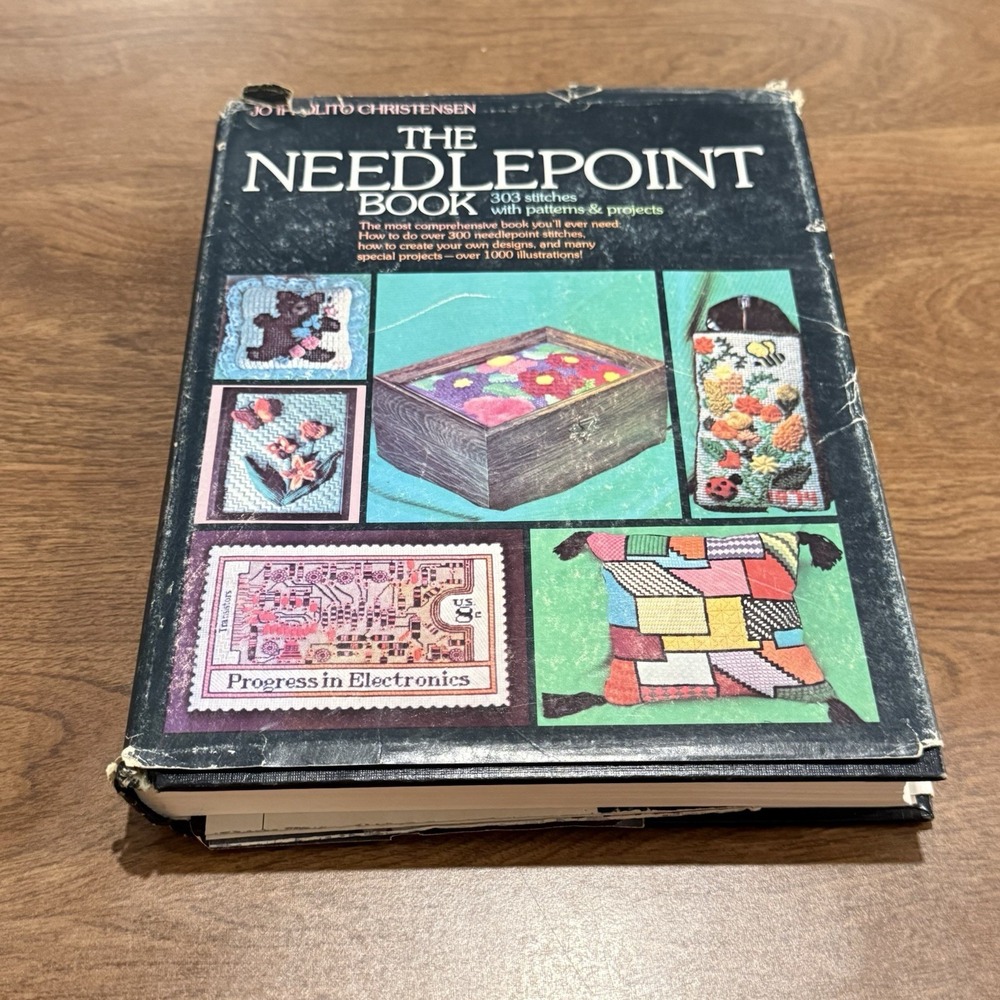 Vintage 1976 The Needlepoint Book Jo Ippolito Christensen 303 Stitches Hardcover
